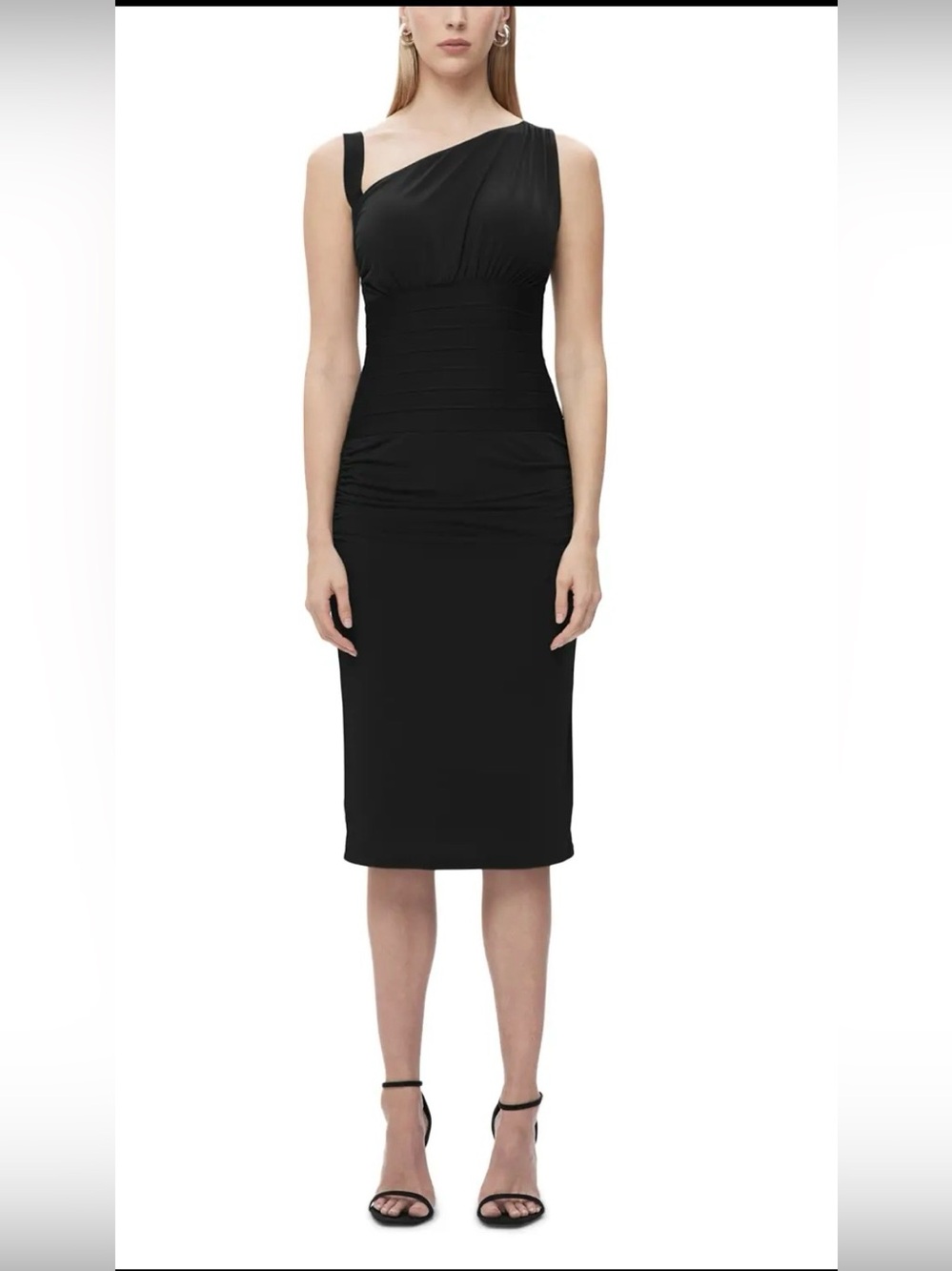 HERVE LEGER  Ingrid Asymmetric Dress Black NWT